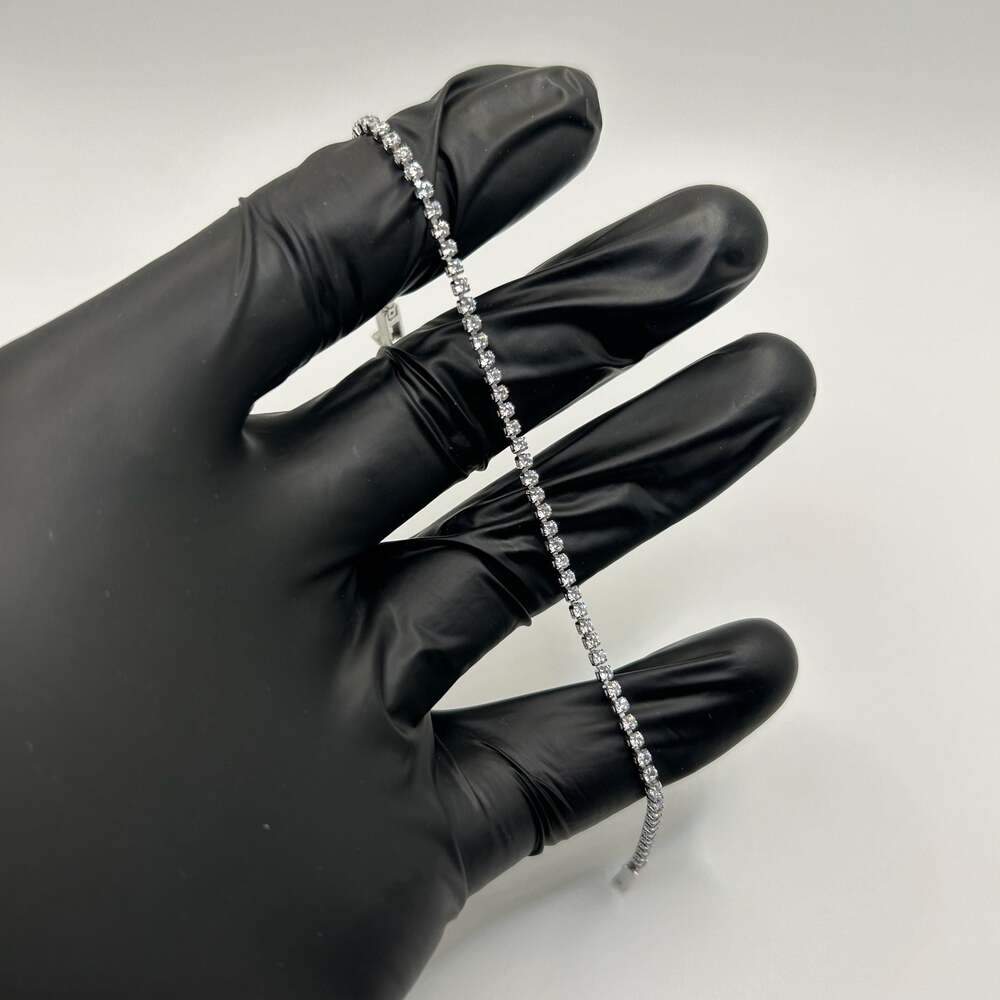 VVS Moissanite Tennis Bracelet 925 Sterling Silver Plated Men Women No Pass New